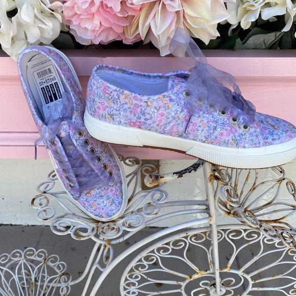 LoveShackFancy Shoes - Loveshackfancy X Superga Sneakers Lavender blooms
